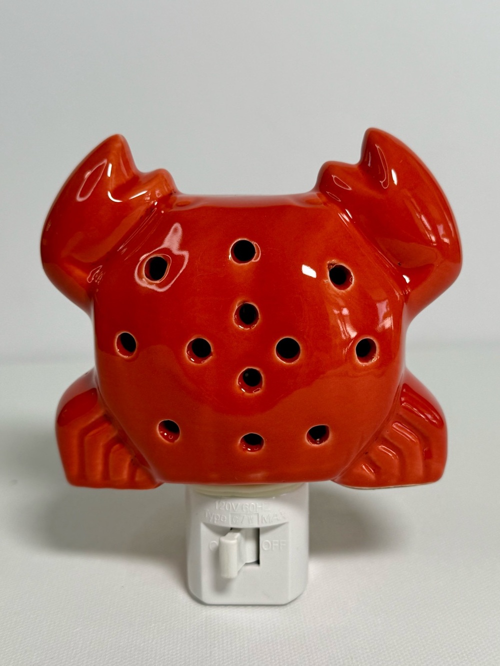 Vibrant Red Ceramic Crab Plug-In
Night Light Coastal Nautical
Home Decor